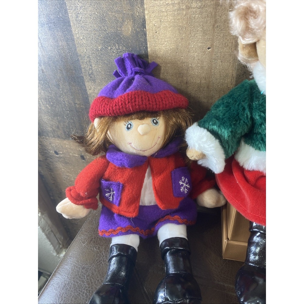 Lot of 3 Vintage 2001 Commonwealth Christmas Holiday Snowflake Dolls Plush 12" - Picture 3 of 16